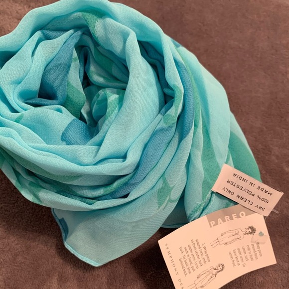 NWT Symphony Designs Pareo Sarong Beach Wrap Chiffon Coverup - Picture 2 of 3